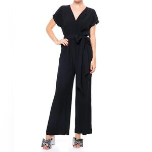Forever 21+ Plus Black Jumpsuit V Cut Size 0X Women New Belted